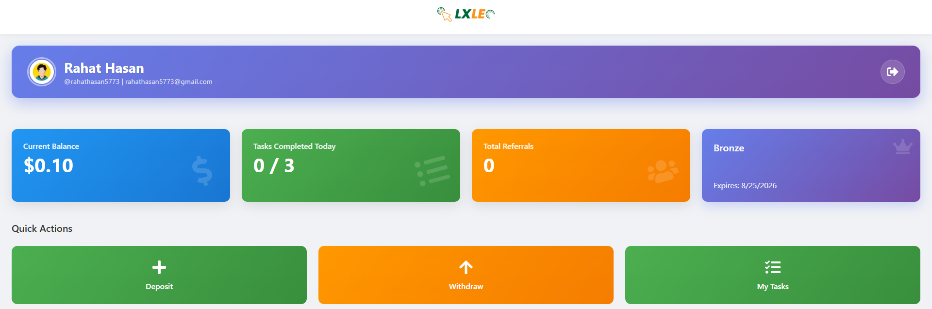 Screenshot of the Lxleo project